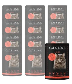 CAT'S LOVE Nassfutter für Katzen Adult Pur, 12 x 85 g