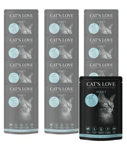 CAT'S LOVE Nassfutter für Katzen Adult Pur, 12 x 85 g