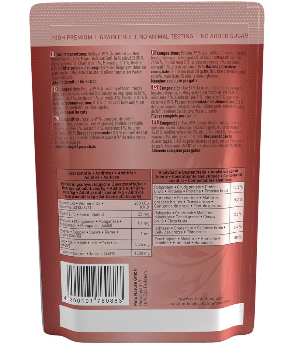Catz finefood, Nassfutter für Katzen, 16 x 85 g