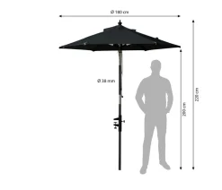 Cinas Balkonschirm, rund, ca. Ø180/H200 cm