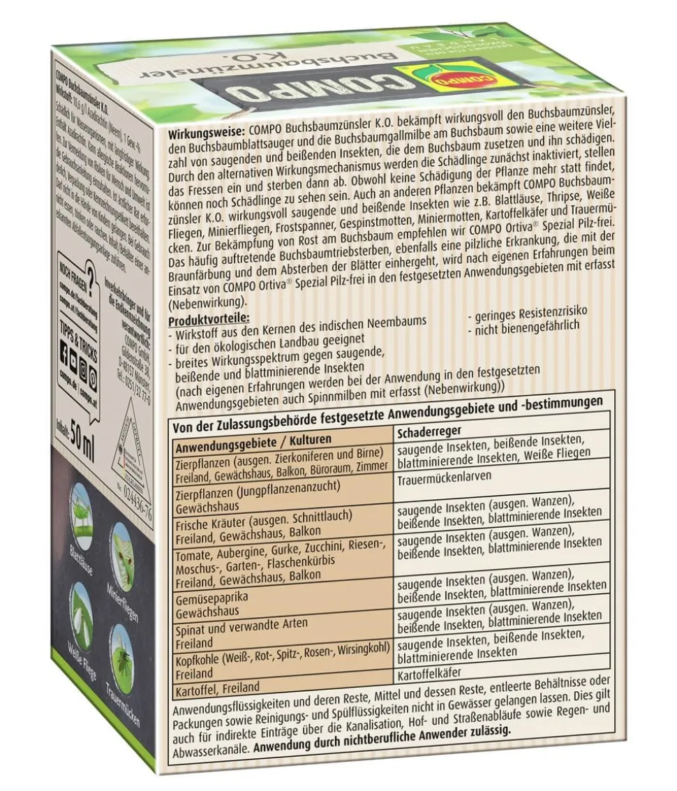 COMPO Buchsbaumzünsler K.O., flüssig, 50 ml