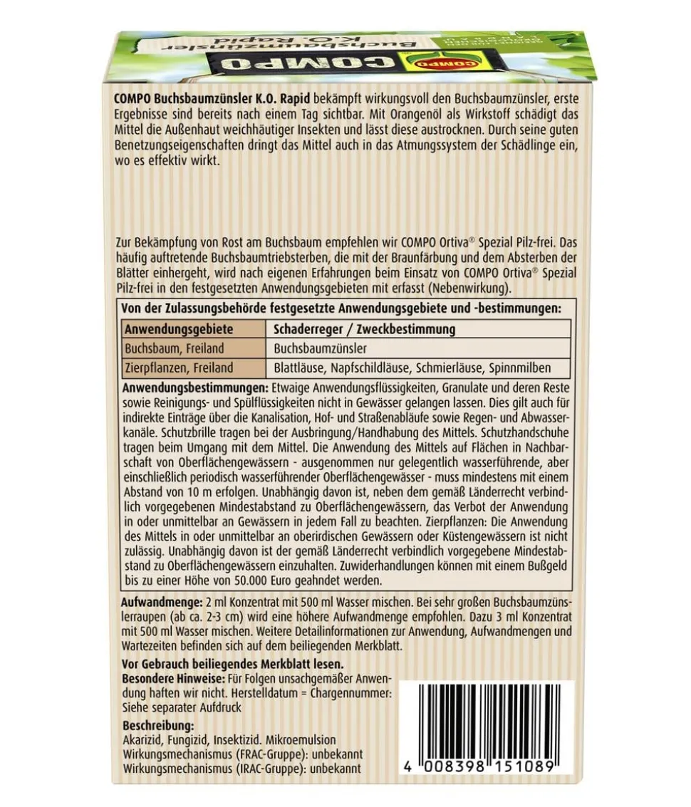 COMPO Buchsbaumzünsler K.O. Rapid, flüssig, 75 ml