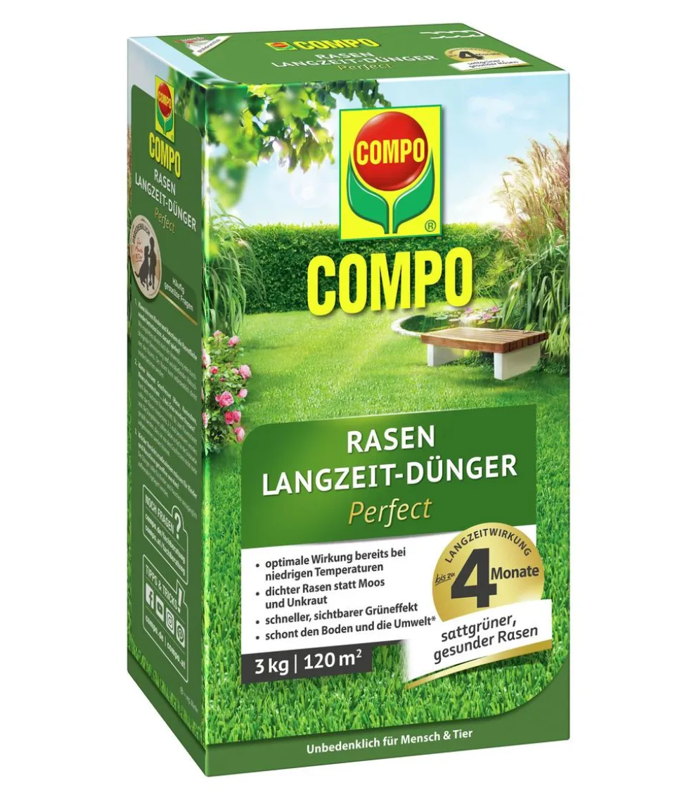 COMPO Rasen Langzeit-Dünger Perfect, 3 kg