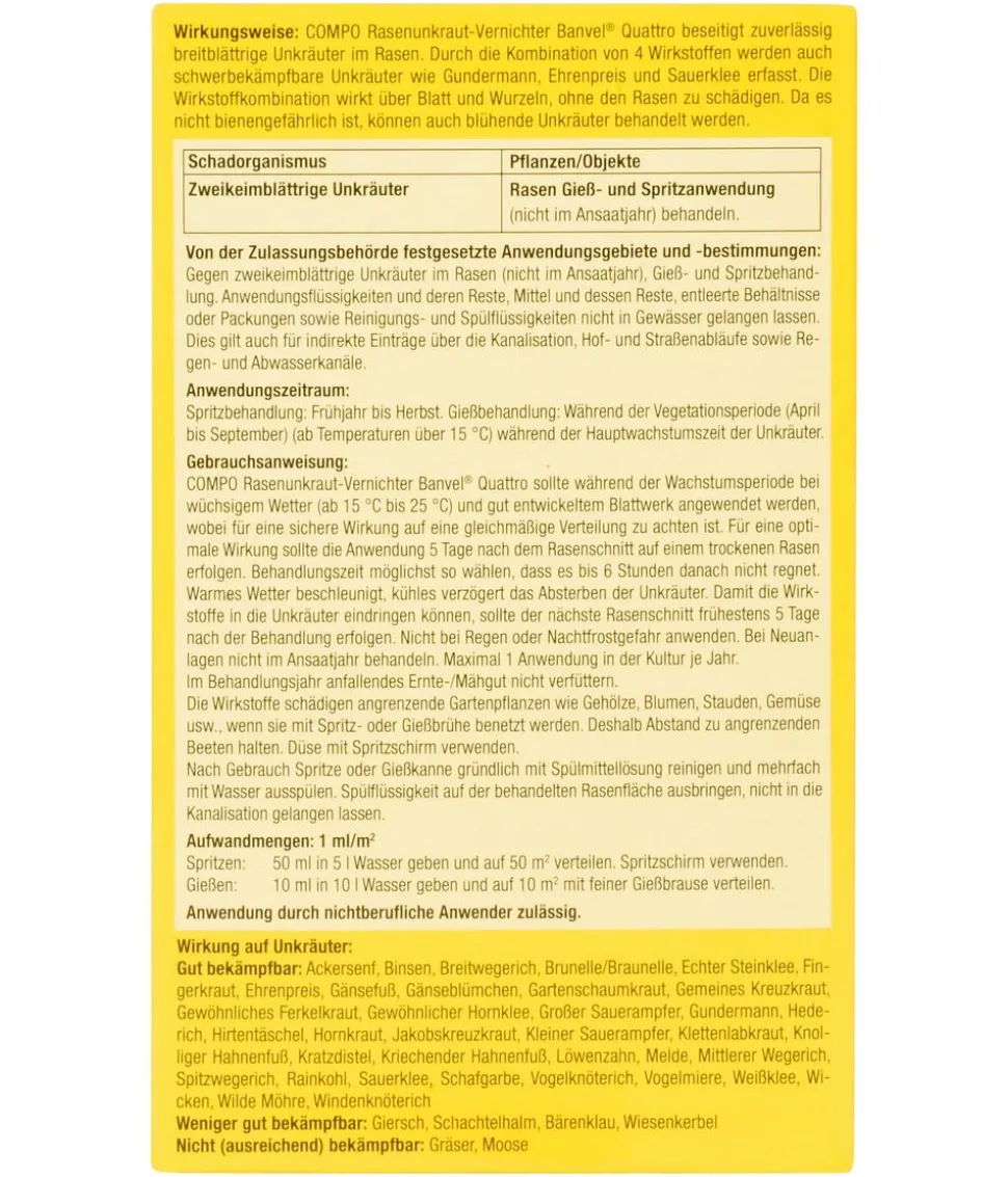 COMPO Rasenunkraut-Vernichter Banvel® Quattro