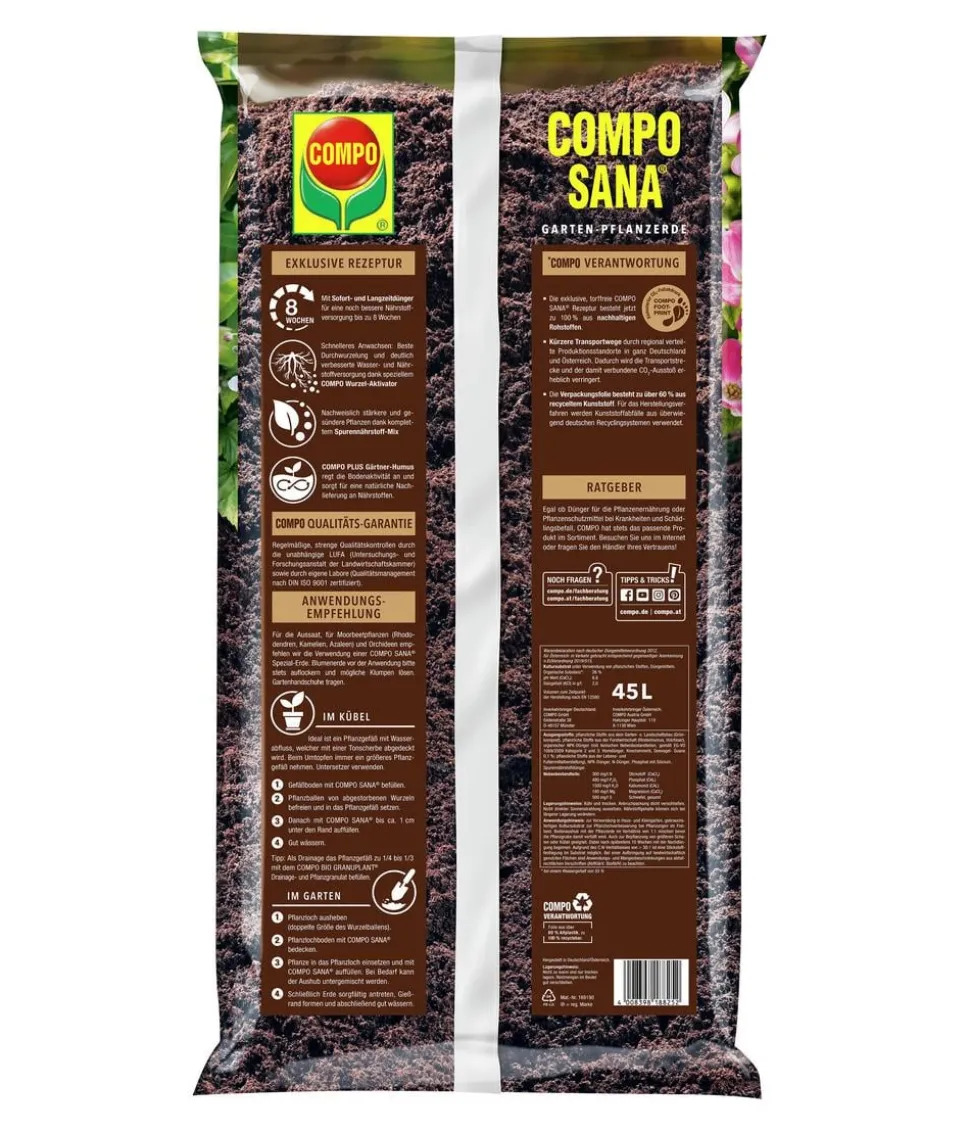 COMPO SANA® Garten-Pflanzerde, torffrei, 45 l
