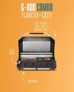 Cozze Gasgrill Plancha G-800 COMBI, ca. B85,5/H48,5/T61 cm
