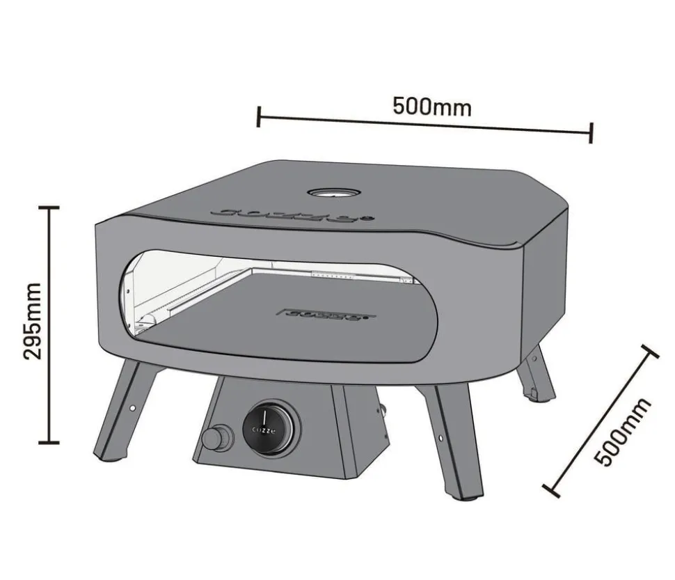 Cozze Gas-Pizzaofen Classic 34 cm (13"), mit Thermometer inkl. Pizzastein, ca. B50/H29,5/T50 cm