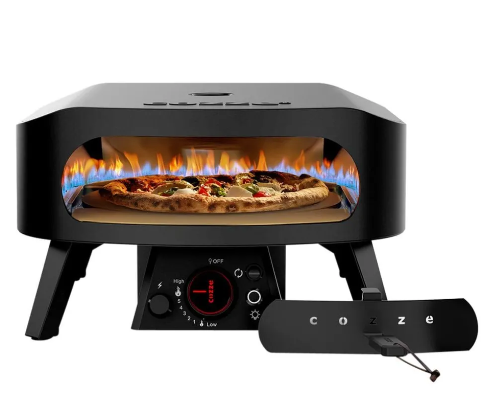 Cozze Gas-Pizzaofen Rotate Black Edition, inkl. Pizzastein, 34,5 cm (13"), ca. B50/H29,5/T50 cm
