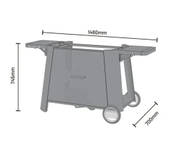 Cozze Grillwagen Premium XL für Plancha 800, ca. B146/H74,5/T70 cm