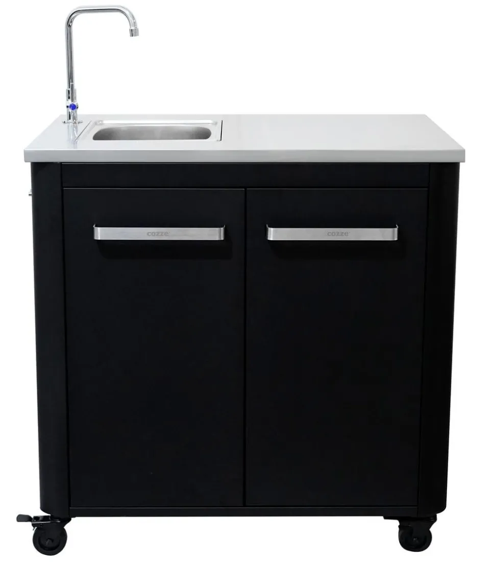 Cozze Outdoor-Küche Außentisch mit Edelstahlspüle, inkl. Wasserhahn, ca. B93,5/H90/T60 cm