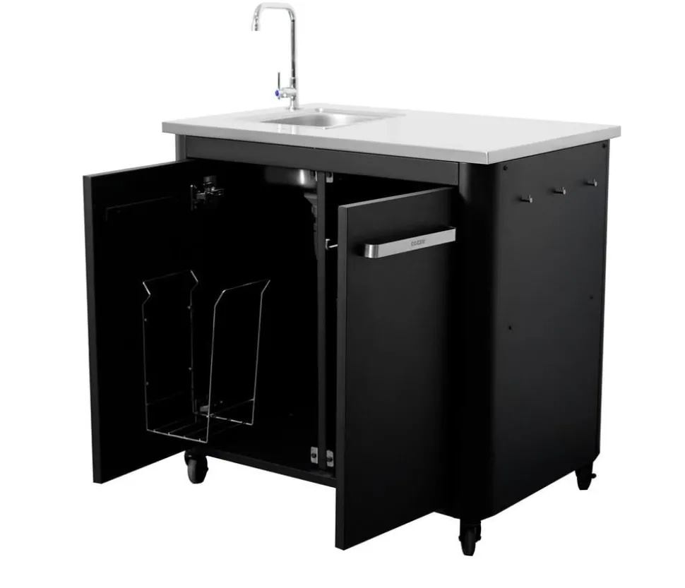 Cozze Outdoor-Küche Außentisch mit Edelstahlspüle, inkl. Wasserhahn, ca. B93,5/H90/T60 cm