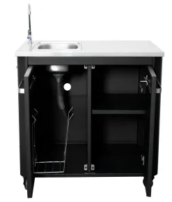 Cozze Outdoor-Küche Außentisch mit Edelstahlspüle, inkl. Wasserhahn, ca. B93,5/H90/T60 cm