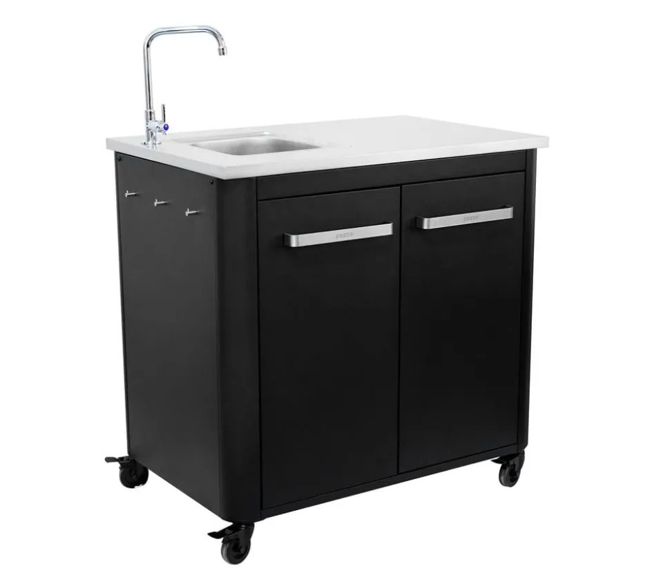 Cozze Outdoor-Küche Außentisch mit Edelstahlspüle, inkl. Wasserhahn, ca. B93,5/H90/T60 cm