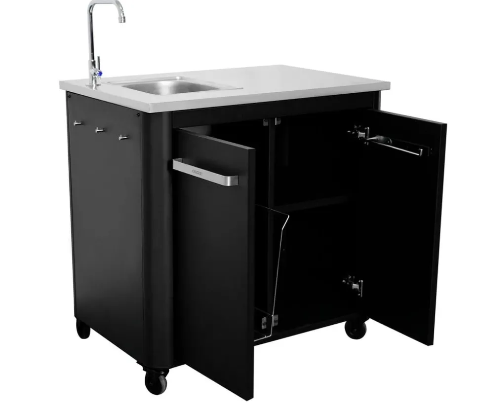 Cozze Outdoor-Küche Außentisch mit Edelstahlspüle, inkl. Wasserhahn, ca. B93,5/H90/T60 cm