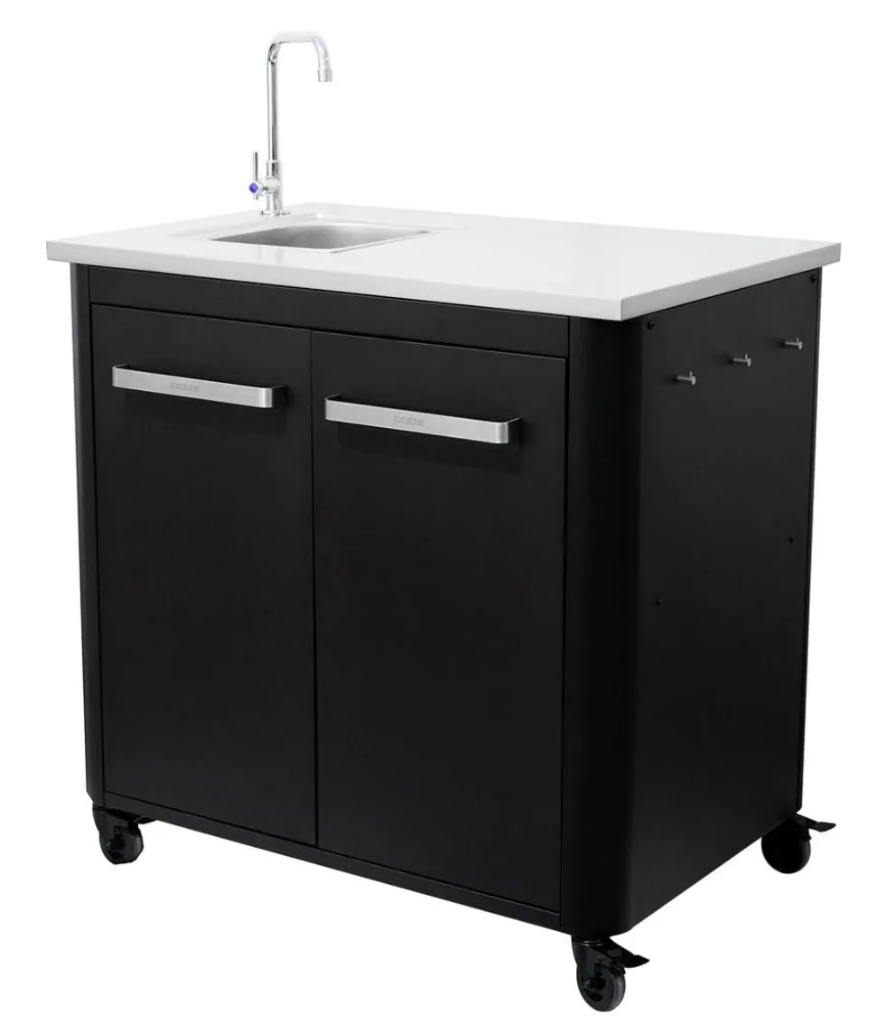 Cozze Outdoor-Küche Außentisch mit Edelstahlspüle, inkl. Wasserhahn, ca. B93,5/H90/T60 cm