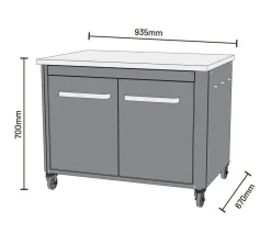 Cozze Outdoor-Küche 90, ca. B90/H70/T60 cm