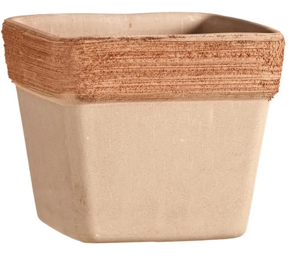 Degrea Terrakotta-Topf Graffiato, quadratisch, terrakotta-antik