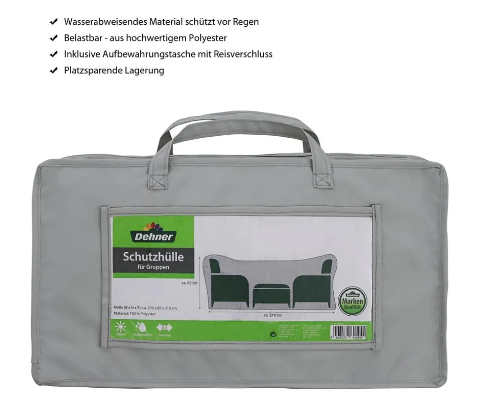 Dehner Abdeckhaube für Sitzgruppen, grau