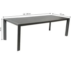 Dehner Ausziehtisch Cleveland, ca. B160-240/H76/T101 cm