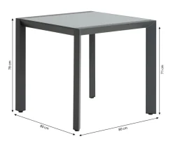 Dehner Balkontisch Cleveland ca. B80/H76/T80 cm