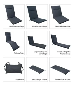 Dehner Bankauflage Veneto 3-Sitzer, ca. B156/H6/T47 cm