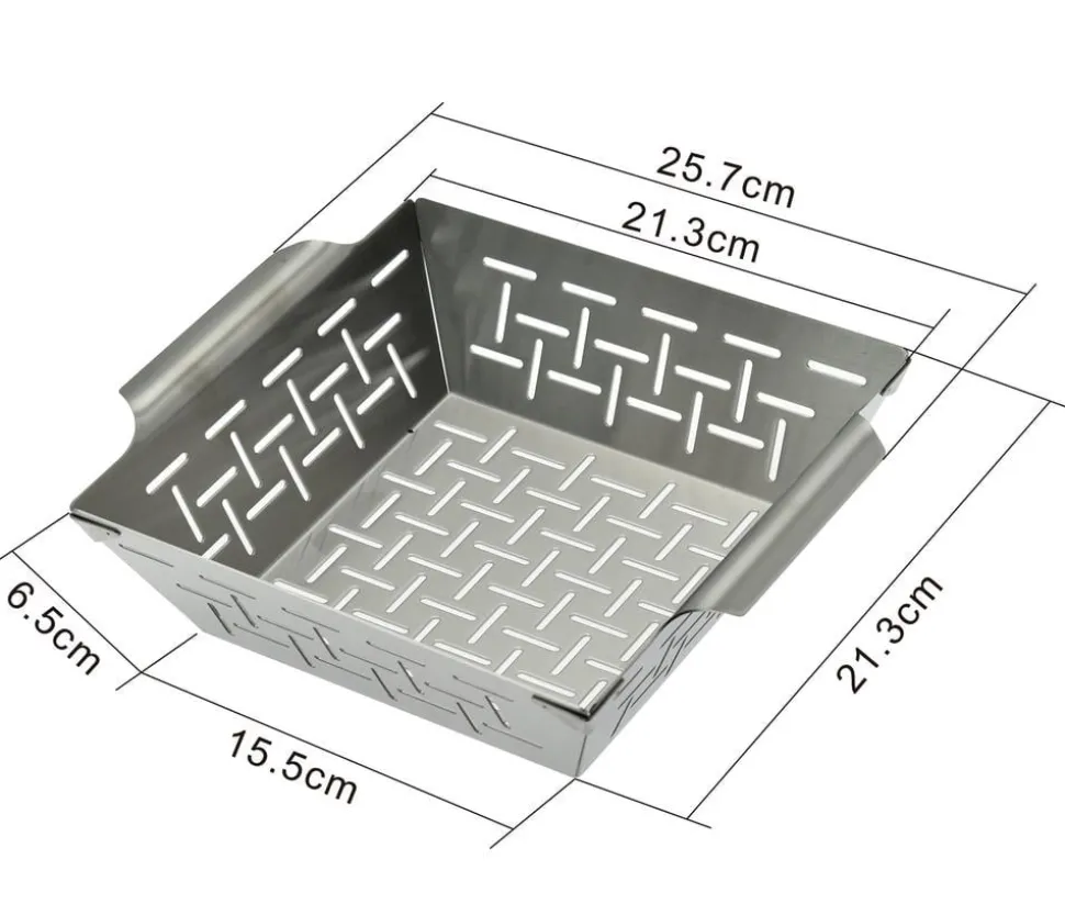 Dehner BBQ Edelstahl-Gemüsekorb, ca. B21,3/H6,5/T21,3 cm