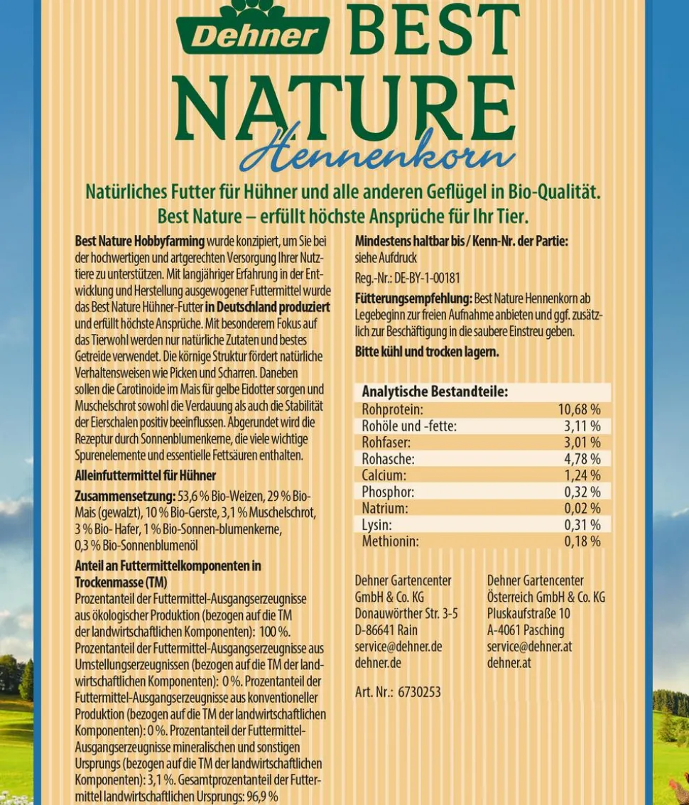 Dehner Best Nature Hühnerfutter Bio Hennenkorn