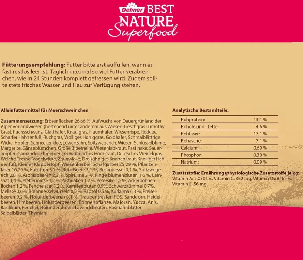 Dehner Best Nature Meerschweinchenfutter Superfood Mix