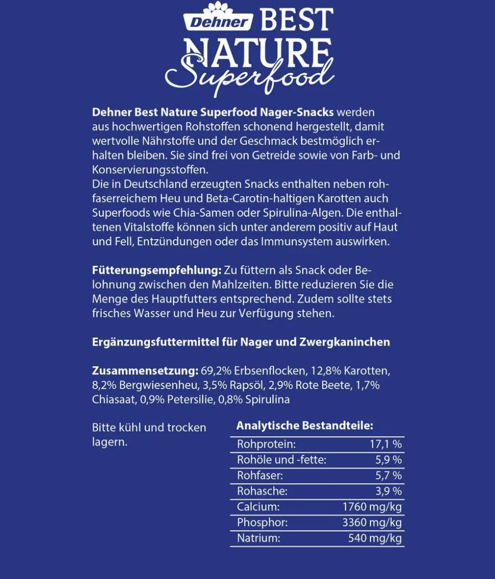 Dehner Best Nature Nagersnack Superfood Bärchen Mix, 100 g