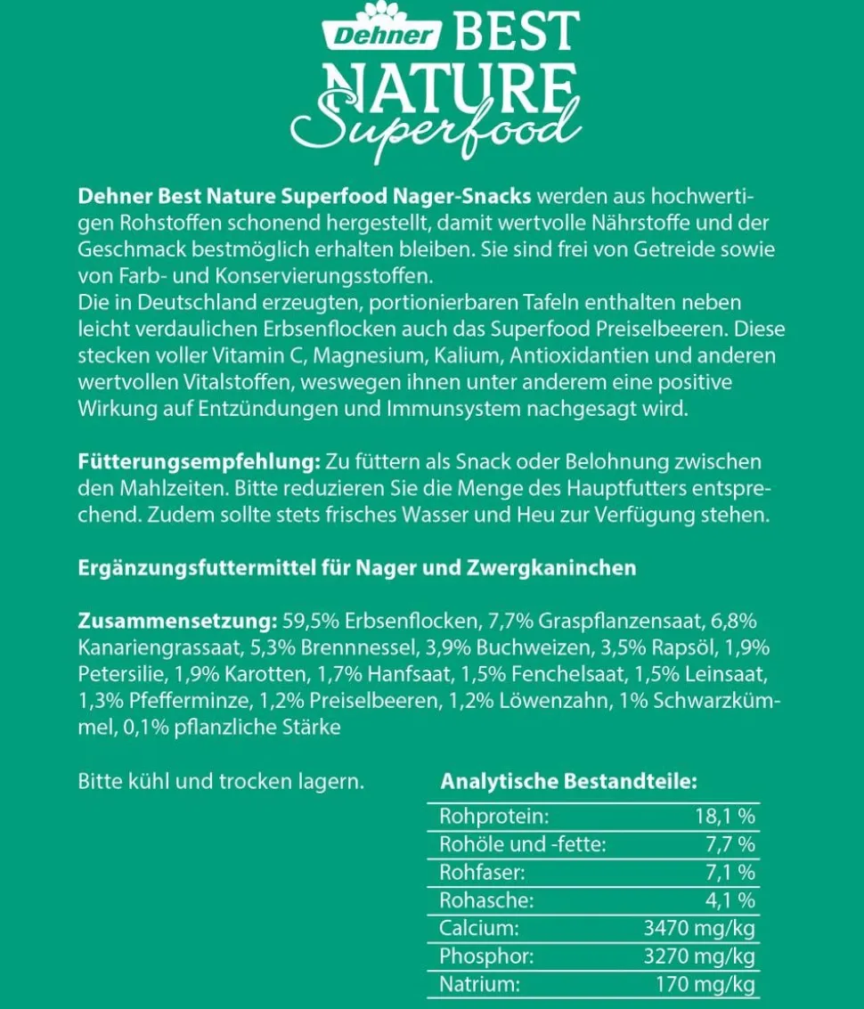 Dehner Best Nature Nagersnack Superfood Tafel Preiselbeeren, 125 g