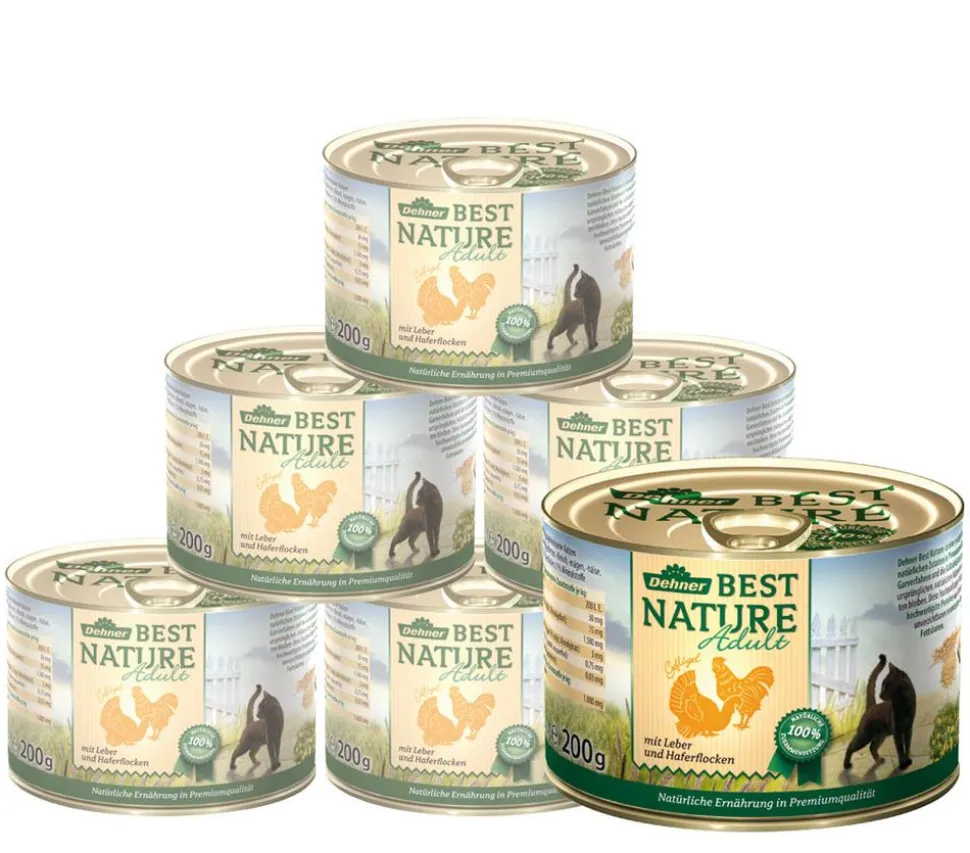 Dehner Best Nature Nassfutter für Katzen Adult, 6 x 200 g/400 g