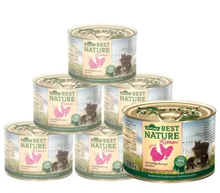 Dehner Best Nature Nassfutter für Katzen Kitten, 6 x 200 g/400 g
