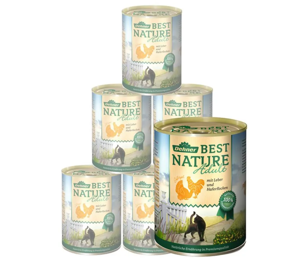 Dehner Best Nature Nassfutter für Katzen Adult, 6 x 200 g/400 g