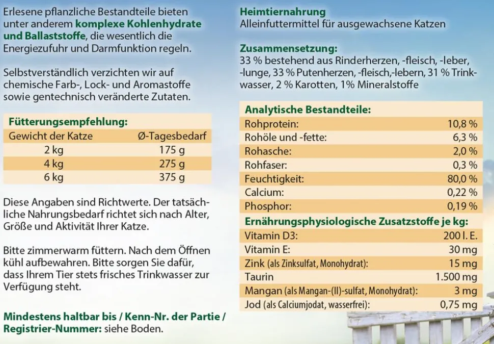 Dehner Best Nature Nassfutter für Katzen Adult, 6 x 200 g/400 g