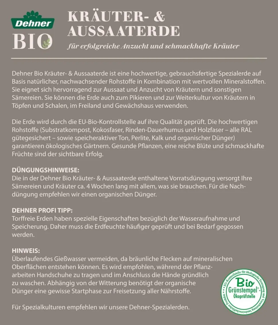 Dehner Bio Aussaat- und Kräutererde, 20 l