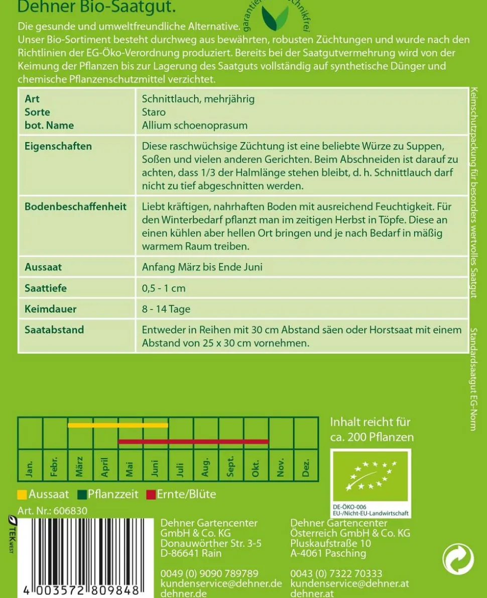 Dehner Bio-Samen Schnittlauch 'Staro'
