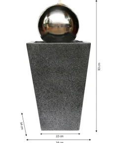Dehner Edelstahl-Gartenbrunnen Kioto, ca. B34/H83/T34 cm
