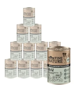 Dehner Fine Nature Nassfutter für Hunde Senior, Ente mit Topinambur & Karotten
