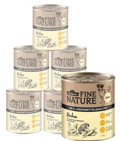 Dehner Fine Nature Nassfutter für Hunde Adult, Huhn mit Karotten, Brokkoli & Basilikum