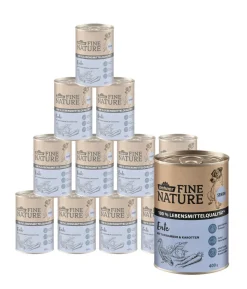 Dehner Fine Nature Nassfutter für Hunde Senior, Ente mit Topinambur & Karotten