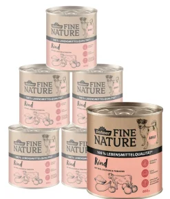 Dehner Fine Nature Nassfutter für Hunde Adult, Rind mit Reis, Zucchini & Tomate