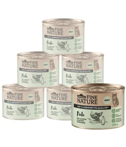 Dehner Fine Nature Nassfutter für Katzen Adult, Pute mit Lachsöl & Katzengamander