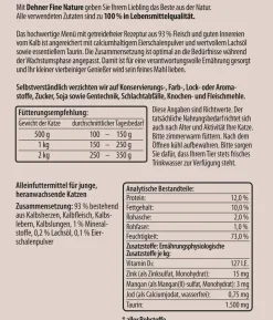Dehner Fine Nature Nassfutter für Katzen Kitten, Kalb mit Lachsöl & Eierschalenpulver