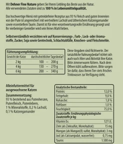 Dehner Fine Nature Nassfutter für Katzen Adult, Pute mit Lachsöl & Katzengamander