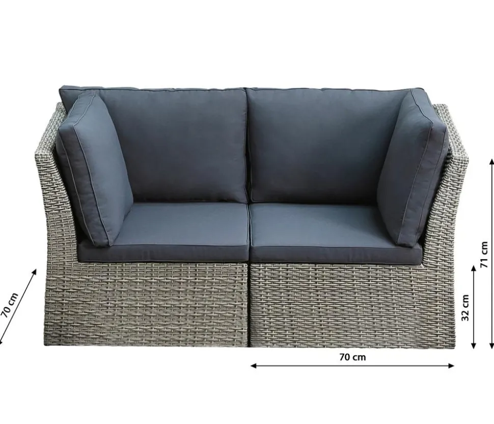 Dehner Geflecht-Lounge Rom, 4-teilig