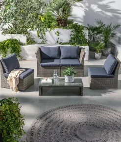 Dehner Geflecht-Lounge Rom, 4-teilig