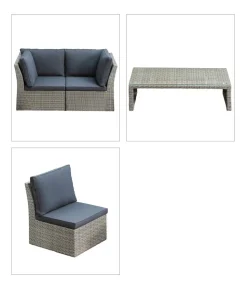 Dehner Geflecht-Lounge Rom, 4-teilig