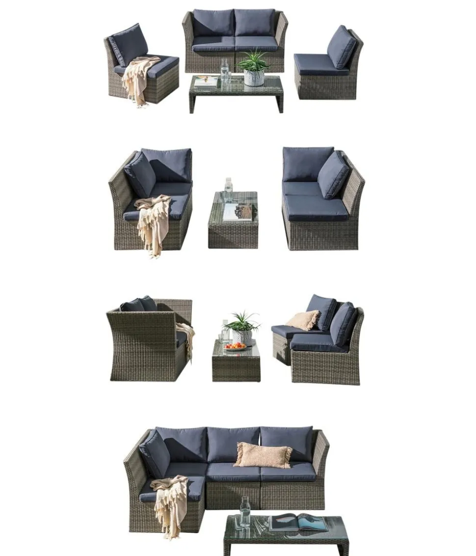 Dehner Geflecht-Lounge Rom, 4-teilig