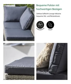 Dehner Geflecht-Lounge Rom, 4-teilig