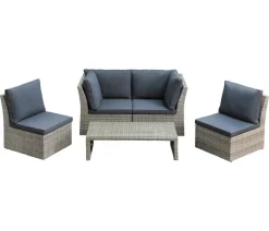 Dehner Geflecht-Lounge Rom, 4-teilig